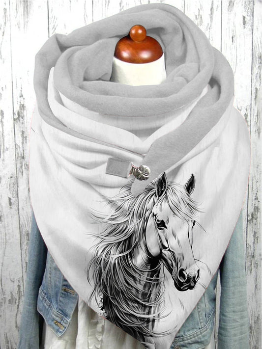 Écharpe et châle décontractés à motif artistique de cheval Taille Unique Echarpe