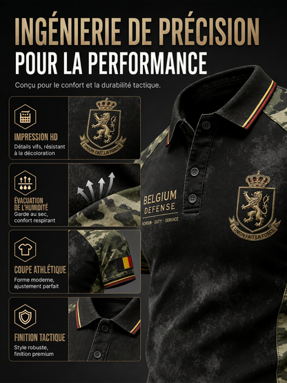 Polo à manches courtes pour homme avec imprimé de style militaire
