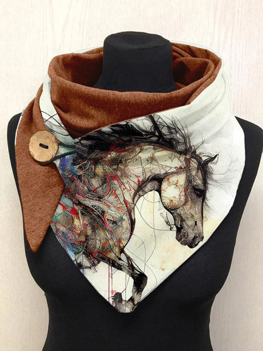 Écharpe à motif cheval Taille Unique Echarpe