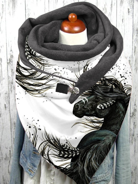 Écharpe et châle décontractés à motif cheval Ccoloré / Taille Unique Echarpe