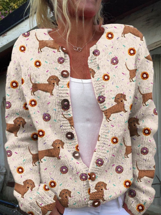 Cardigan à boutons imprimé floral vintage Veste