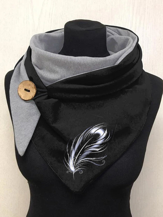 Écharpe et châle décontractés à motif de plumes Taille Unique Echarpe