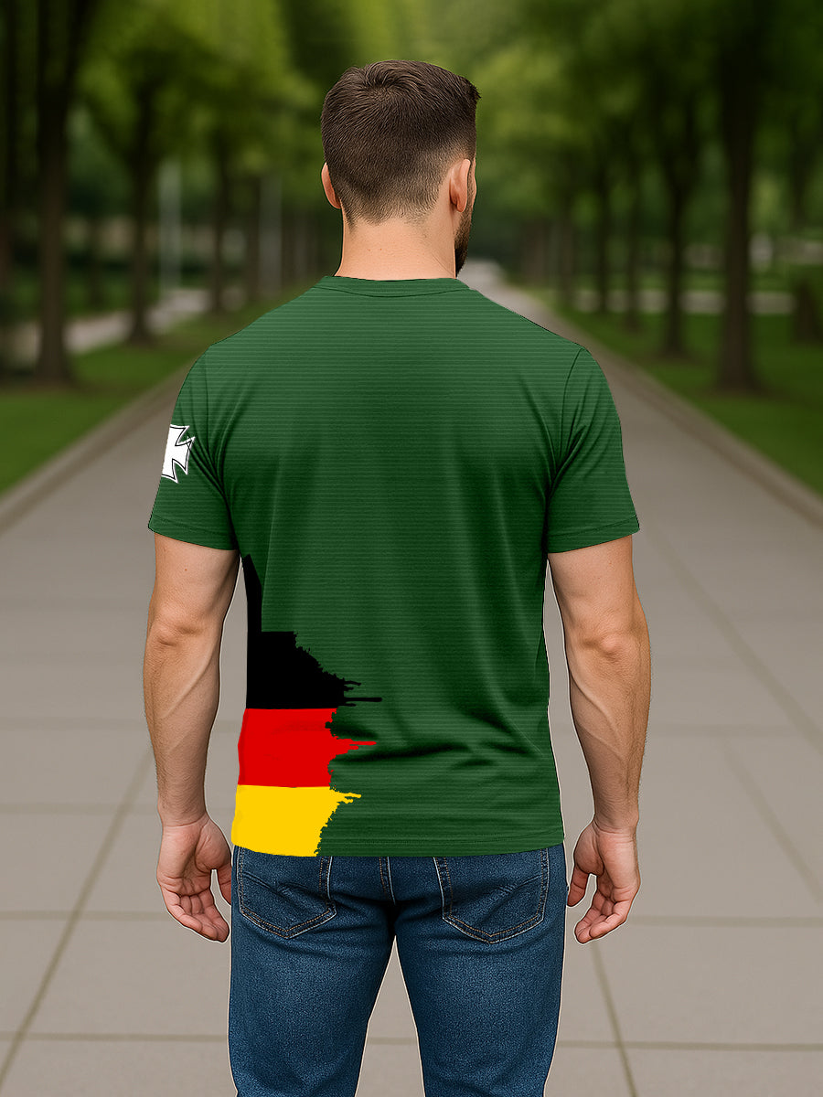 T-shirt allemand à imprimé crâne en croix de fer pour hommes