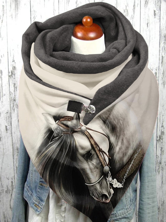 Écharpe et châle décontractés à motif cheval Ccoloré / Taille Unique Echarpe