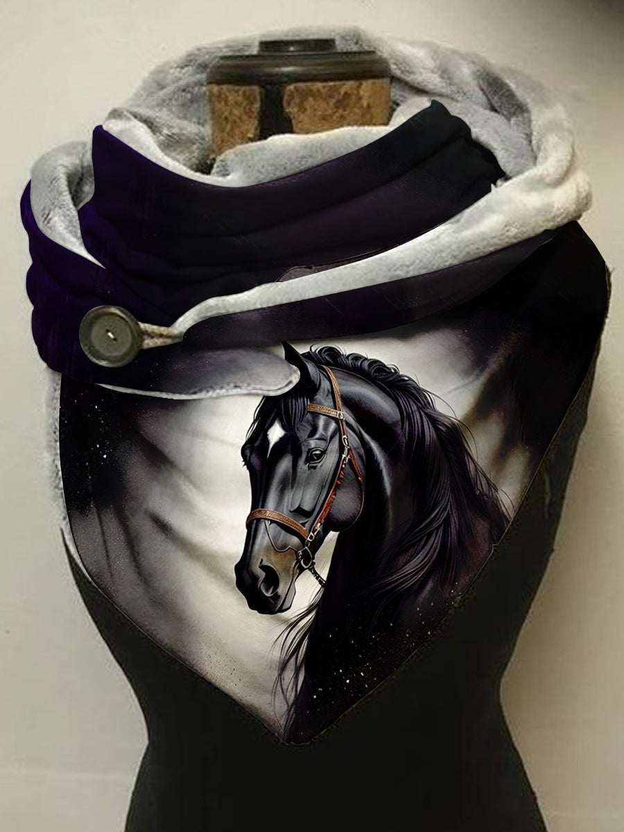 Écharpe et châle décontractés à motif cheval Taille Unique Echarpe