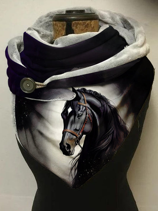 Écharpe et châle décontractés à motif cheval Taille Unique Echarpe