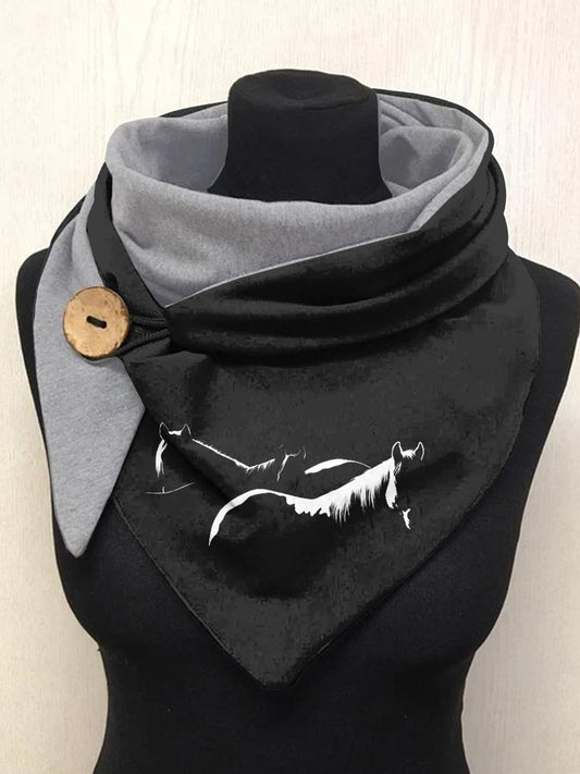 Écharpe et châle décontractés à motif silhouette de cheval Taille Unique Echarpe