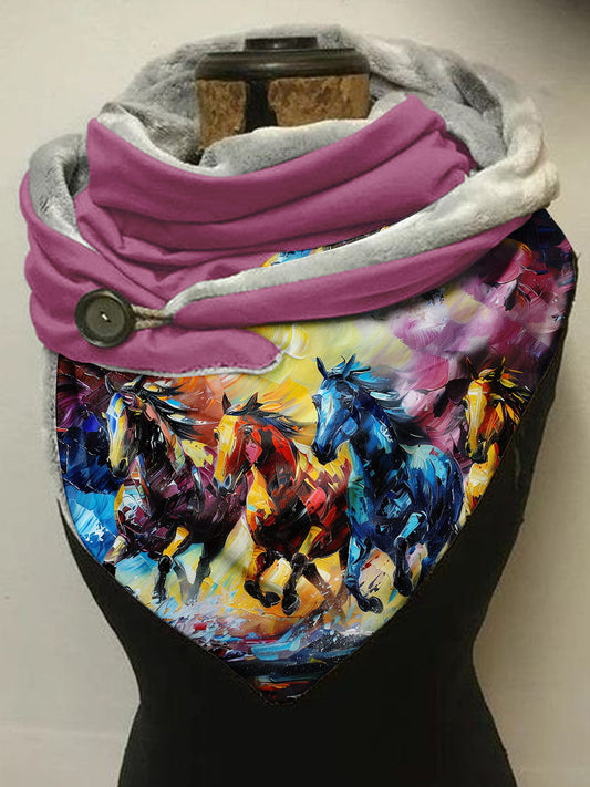 Écharpe Décontractée en Châle avec Motif de Cheval Taille Unique Echarpe