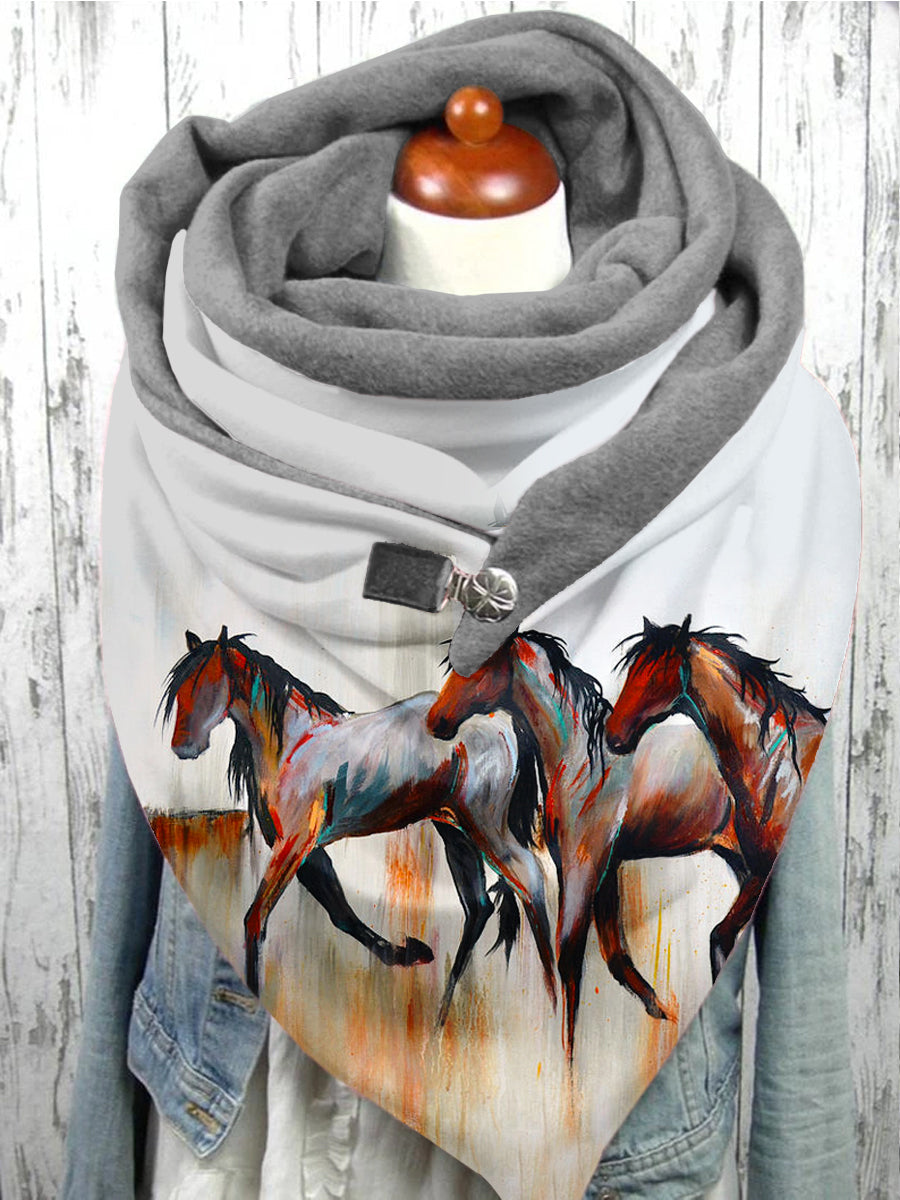 Écharpe et châle décontractés à motif cheval Ccoloré / Taille Unique Echarpe