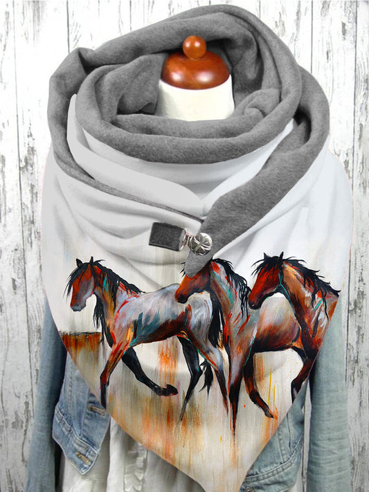 Écharpe et châle décontractés à motif cheval Ccoloré / Taille Unique Echarpe