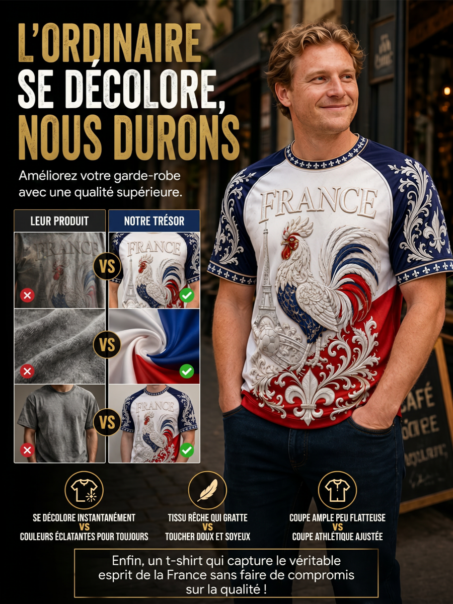 T-shirt manches courtes France Football pour homme