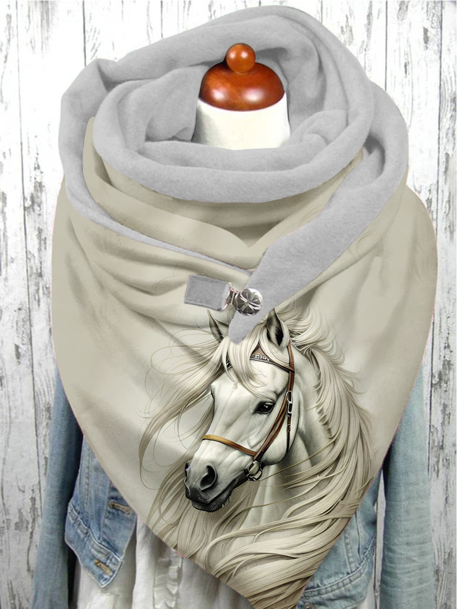 Écharpe et châle décontractés à motif artistique de cheval Taille Unique Echarpe