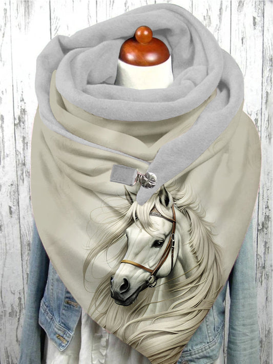 Écharpe et châle décontractés à motif artistique de cheval Taille Unique Echarpe