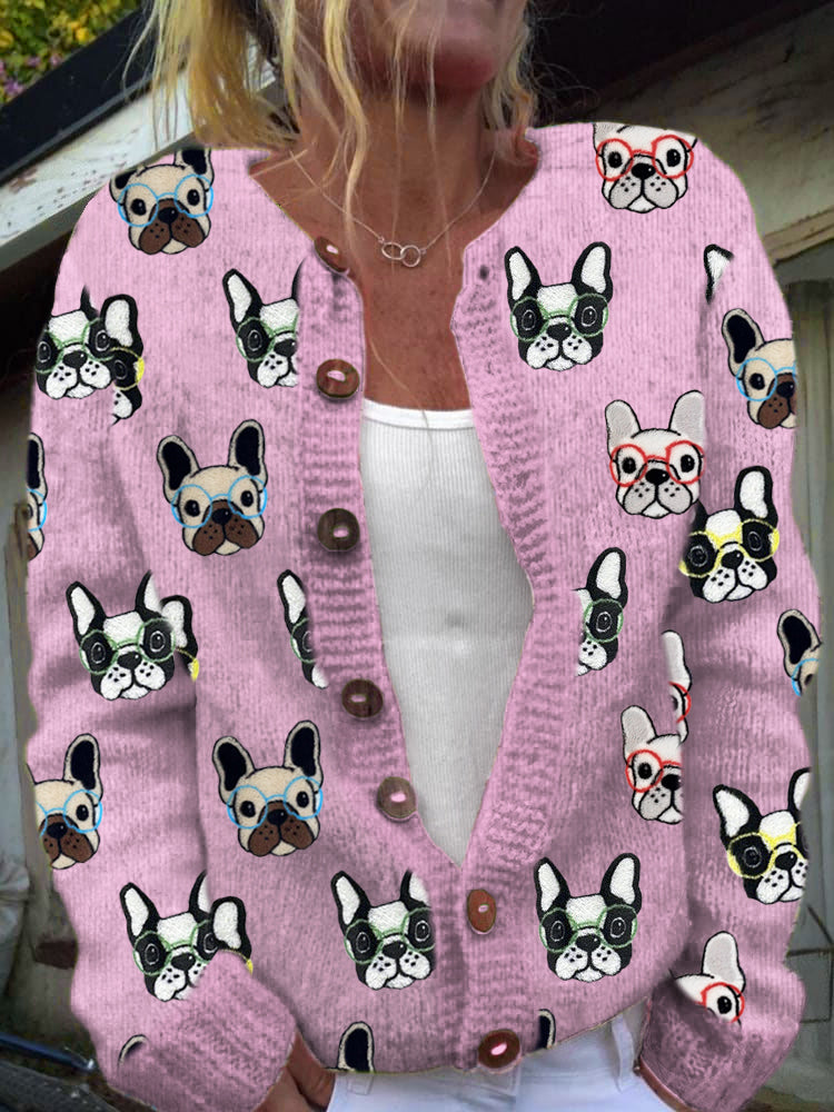 Cardigan à boutons imprimé floral vintage Pink / S Veste