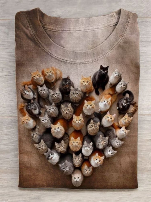 T-shirt avec un imprimé amusant de fête d’animaux Multicolore / S T-shirt