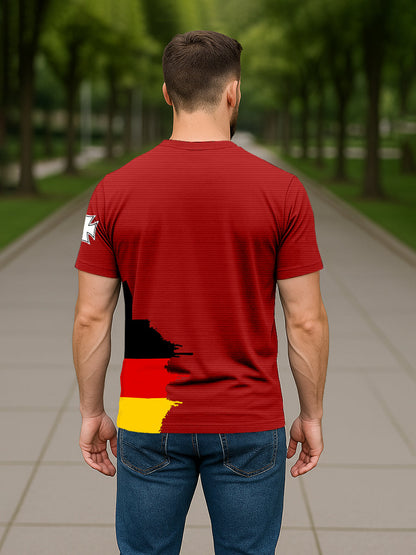 T-shirt allemand à imprimé crâne en croix de fer pour hommes