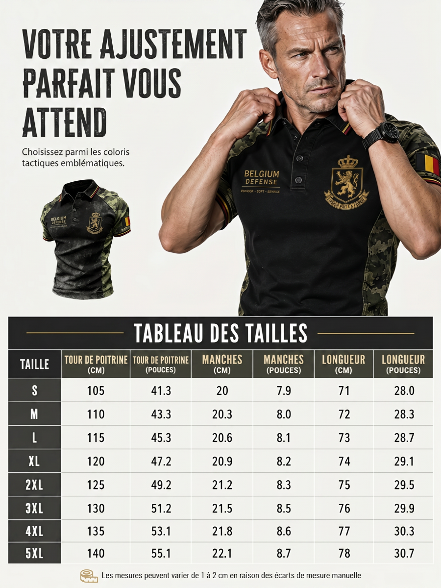 Polo à manches courtes pour homme avec imprimé de style militaire