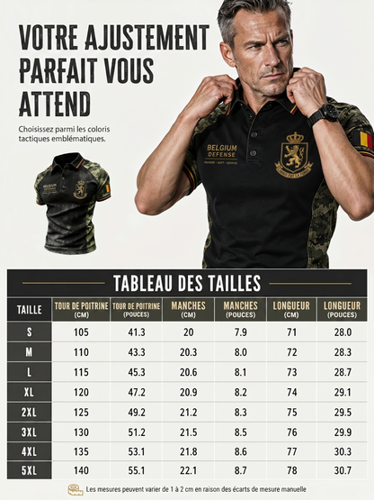 Polo à manches courtes pour homme avec imprimé de style militaire