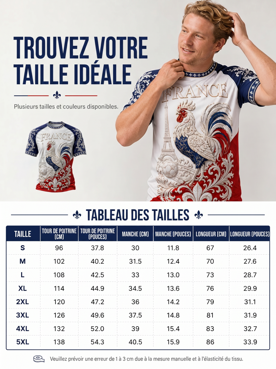 T-shirt manches courtes France Football pour homme
