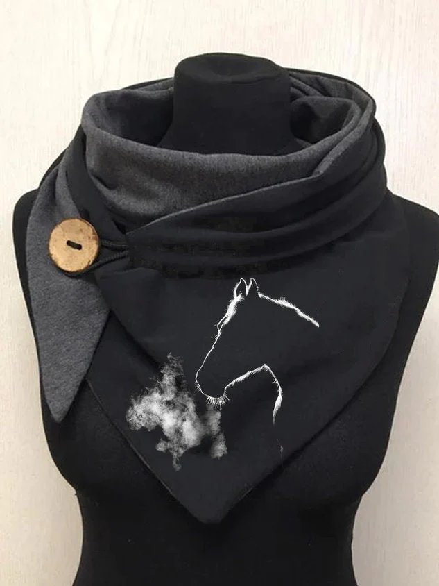 Écharpe et châle à imprimé animal cheval Ccoloré / Taille Unique Echarpe