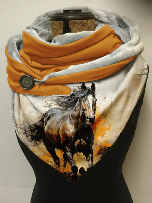 Écharpe à motif de cheval Taille Unique Echarpe