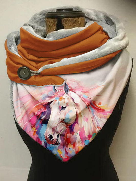 Écharpe à motif de cheval Taille Unique Echarpe