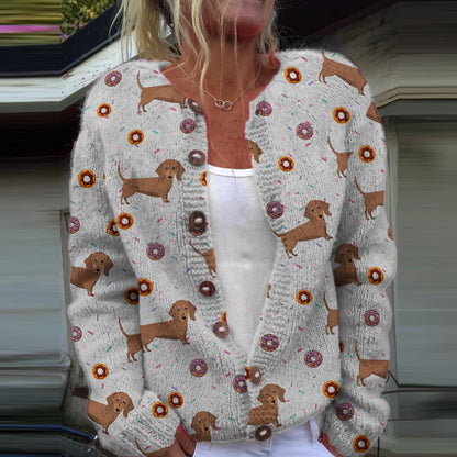 Cardigan à boutons imprimé floral vintage Gray / S Veste