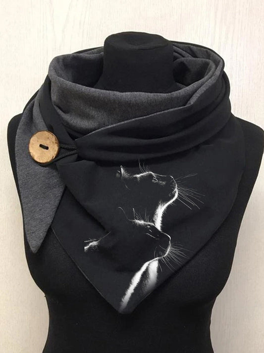 Écharpe et châle décontractés à motif chat Taille Unique Echarpe