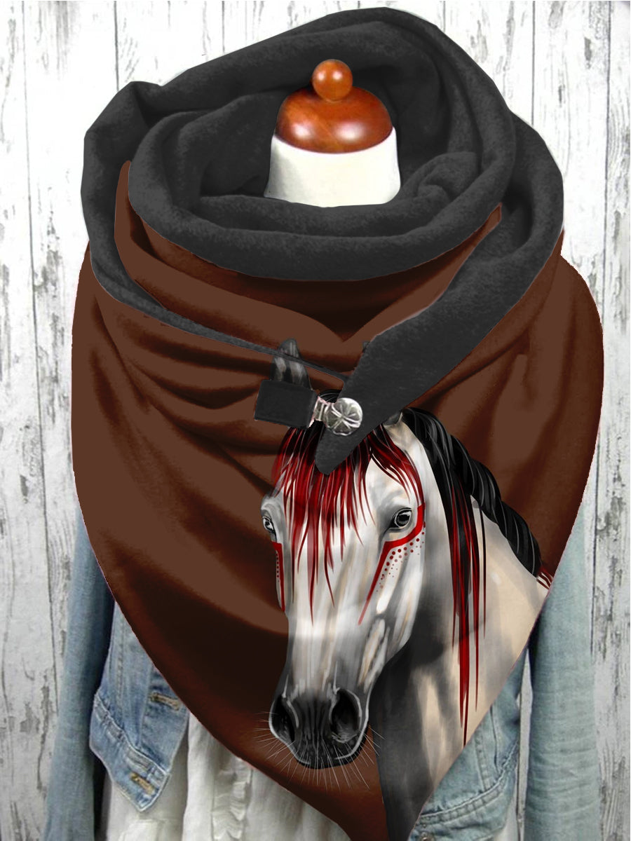 Écharpe et châle décontractés à motif artistique de cheval Taille Unique Echarpe