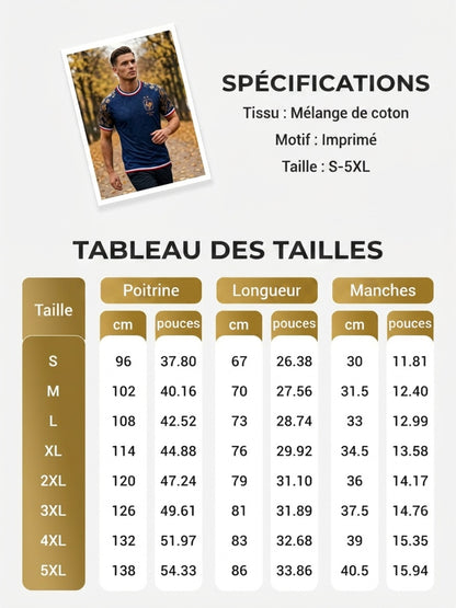 T-shirt manches courtes de football français pour hommes
