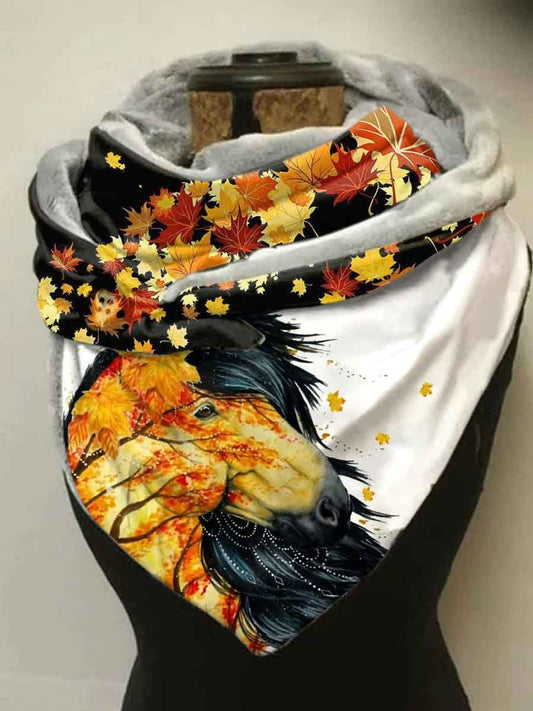 Écharpe enveloppante décontractée à motif cheval pour femmes coloré / Taille Unique Echarpe