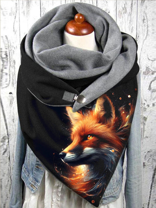Écharpe et châle décontractés à motif renard Ccoloré / Taille Unique Echarpe