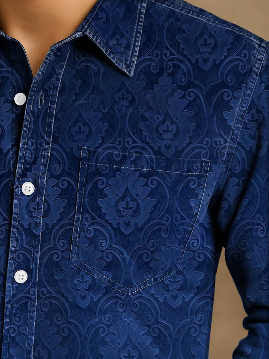 Vintage Gothic Perris Patterns Print Casual Chemise à manches longues pour hommes unisexe Chemises