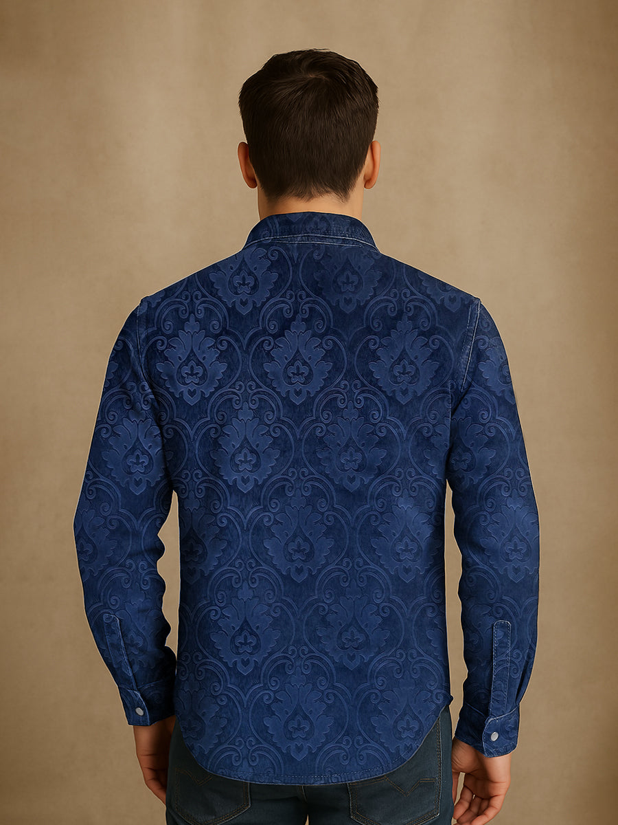 Vintage Gothic Perris Patterns Print Casual Chemise à manches longues pour hommes unisexe Chemises