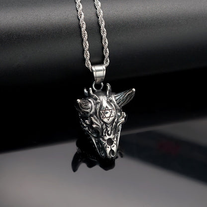 Pendentif Animal Tête de Mouton avec Crâne Personnalisé Acier Accessoires