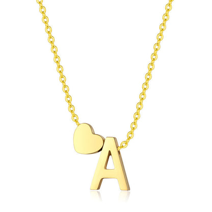Collier pendentif en forme de cœur avec lettre Or Accessoires