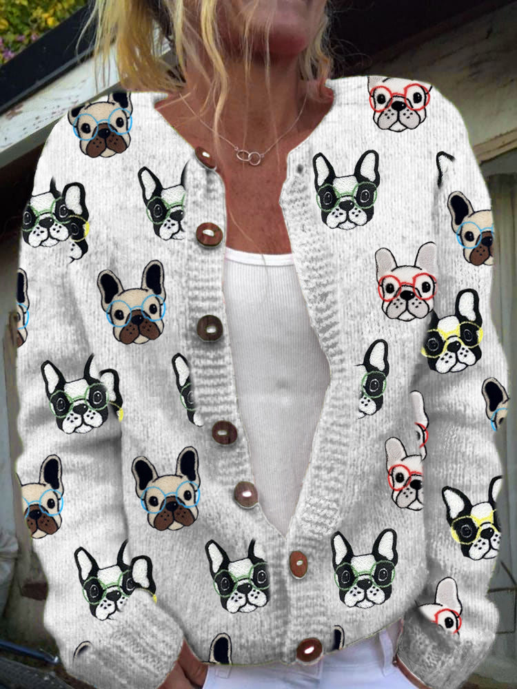 Cardigan à boutons imprimé floral vintage White / S Veste