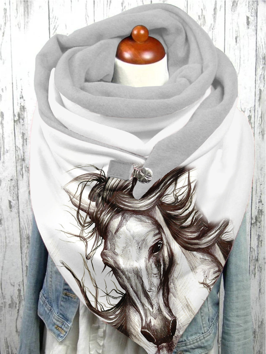 Écharpe et châle décontractés à motif artistique de cheval Taille Unique Echarpe