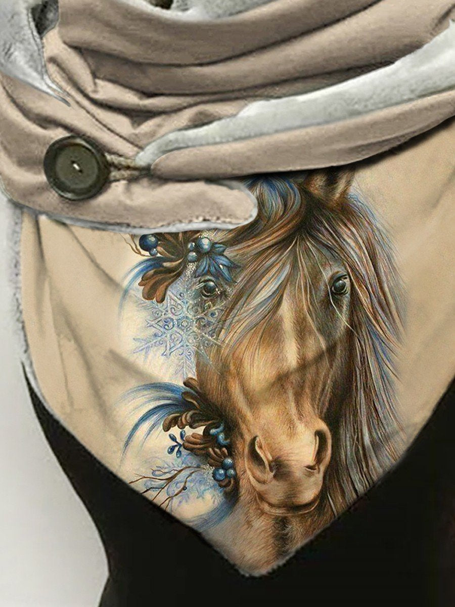 Écharpes et châles décontractés à motif cheval Echarpe