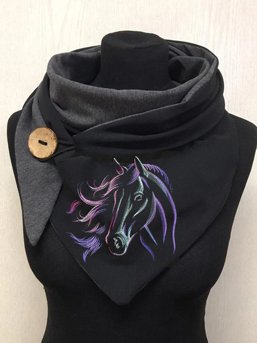 Écharpe et châle décontractés à motif cheval Ccoloré / Taille Unique Echarpe