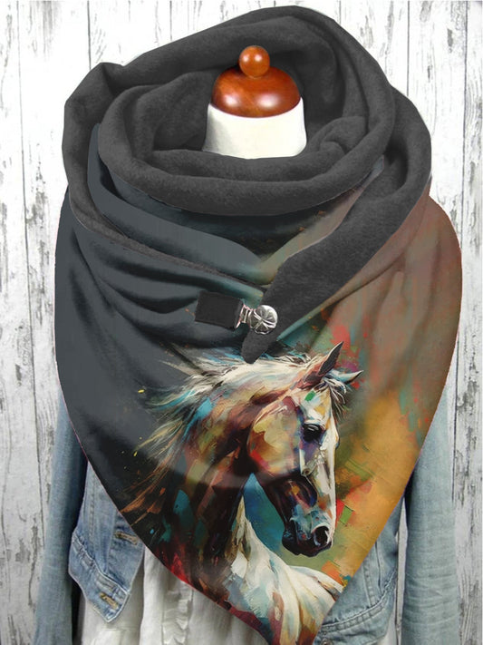Écharpe et châle décontractés à motif artistique de cheval Taille Unique Echarpe