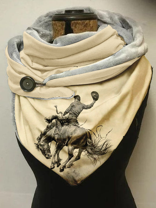 Écharpe et Châle Décontractés avec Motif de Cowboy Western et Cheval Taille Unique Echarpe