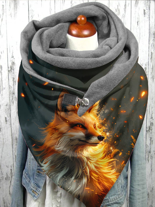 Écharpe et châle décontractés à motif renard Ccoloré / Taille Unique Echarpe