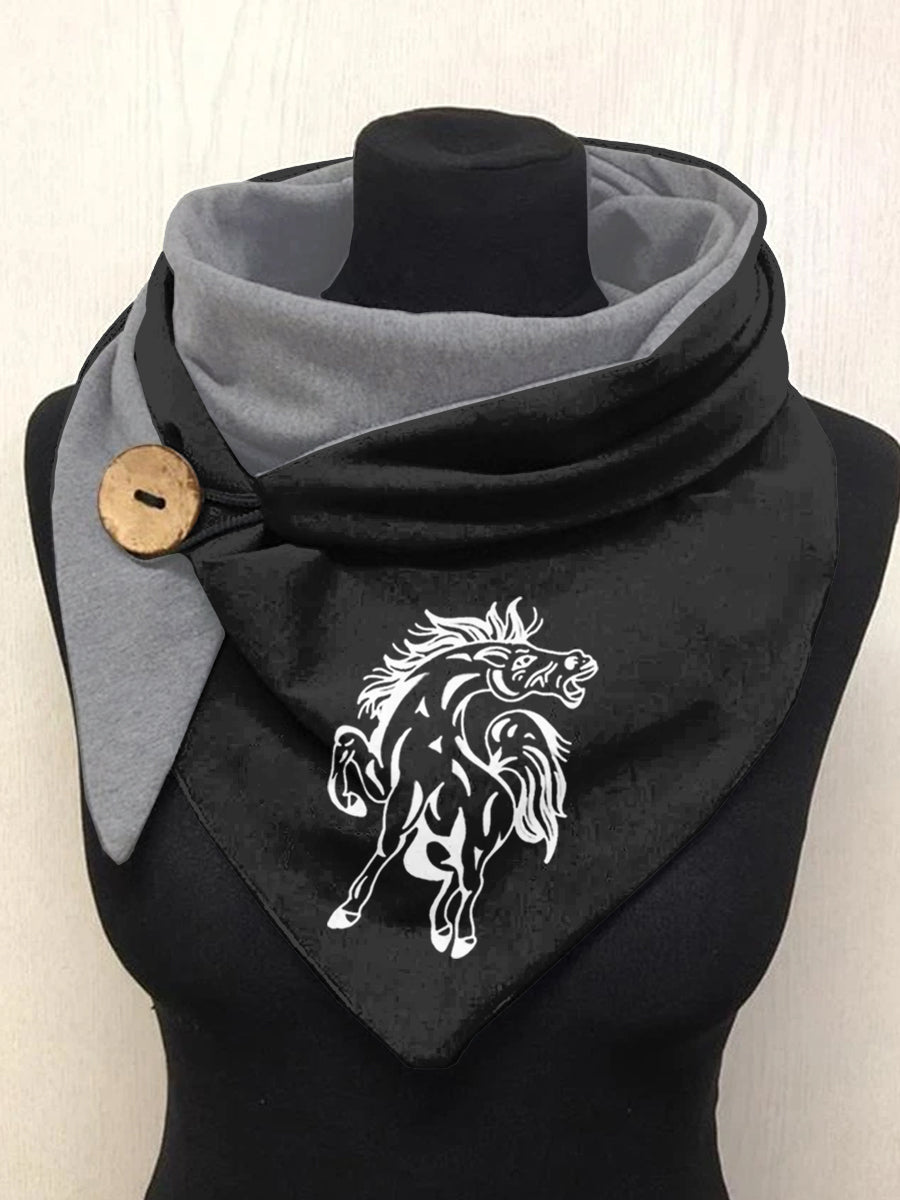 Écharpe et Châle Décontractés avec Art de Silhouette de Cheval Taille Unique Echarpe