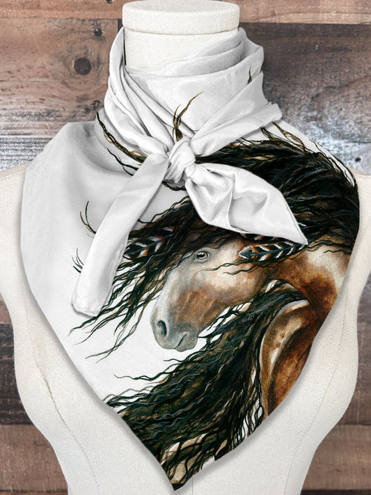 Foulard Décontracté à Imprimés Art de Cheval OneSize Echarpe