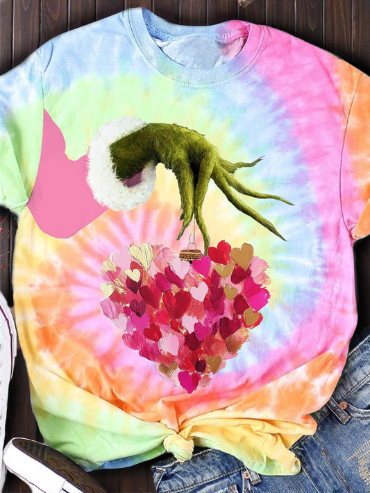 Heart Design Valentines Crew Neck T-shirt Mixed Color / S Saint Valentin