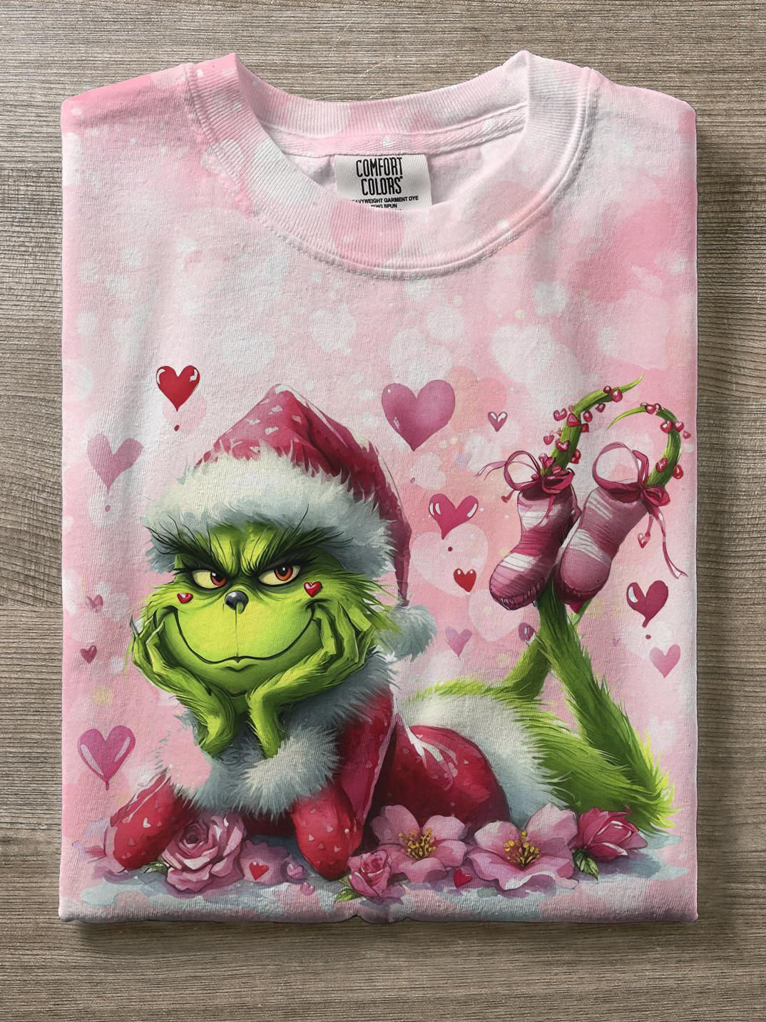 Valentine’s Day Green Cartoon Characters Crew Neck T-shirt Mixed Color / S Saint Valentin