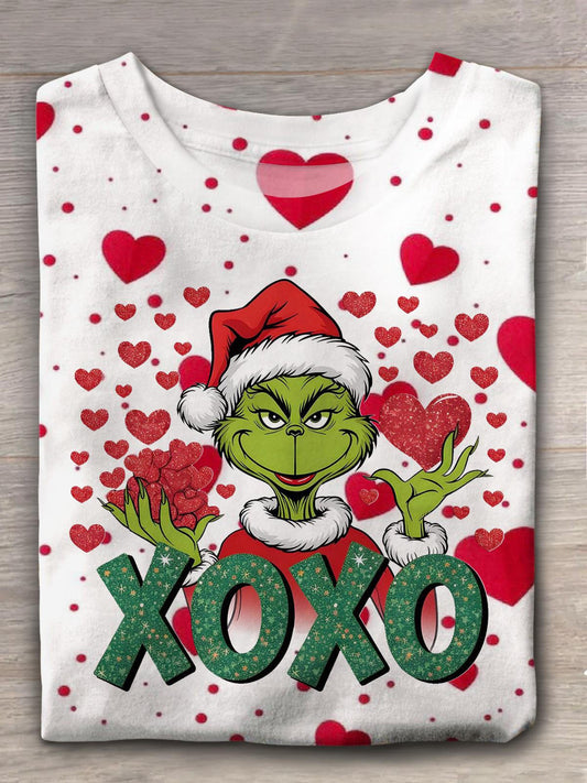 Green Monter Xoxo Valentines Crew Neck T-shirt Mixed Color / S Saint Valentin