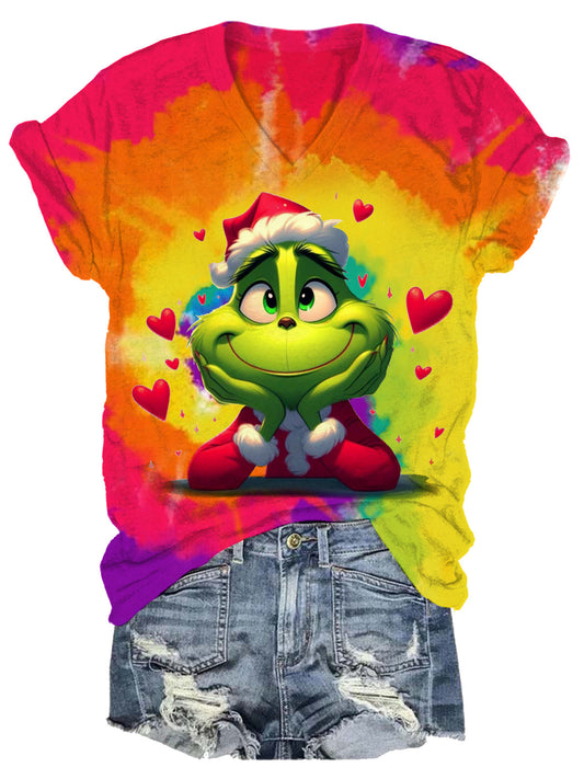 Happy Valentine’s Day Character Tie Dye Print T-Shirt multicolor / S Saint Valentin