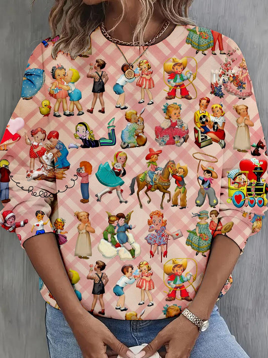 Vintage Children Long Sleeve Casual Top Mixed Color / S Saint Valentin